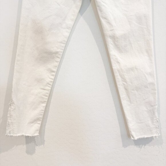 Moussy Vintage Denim MV Burnside Raw Hem Skinny Jeans Designer Luxury White 26 - Picture 11 of 13